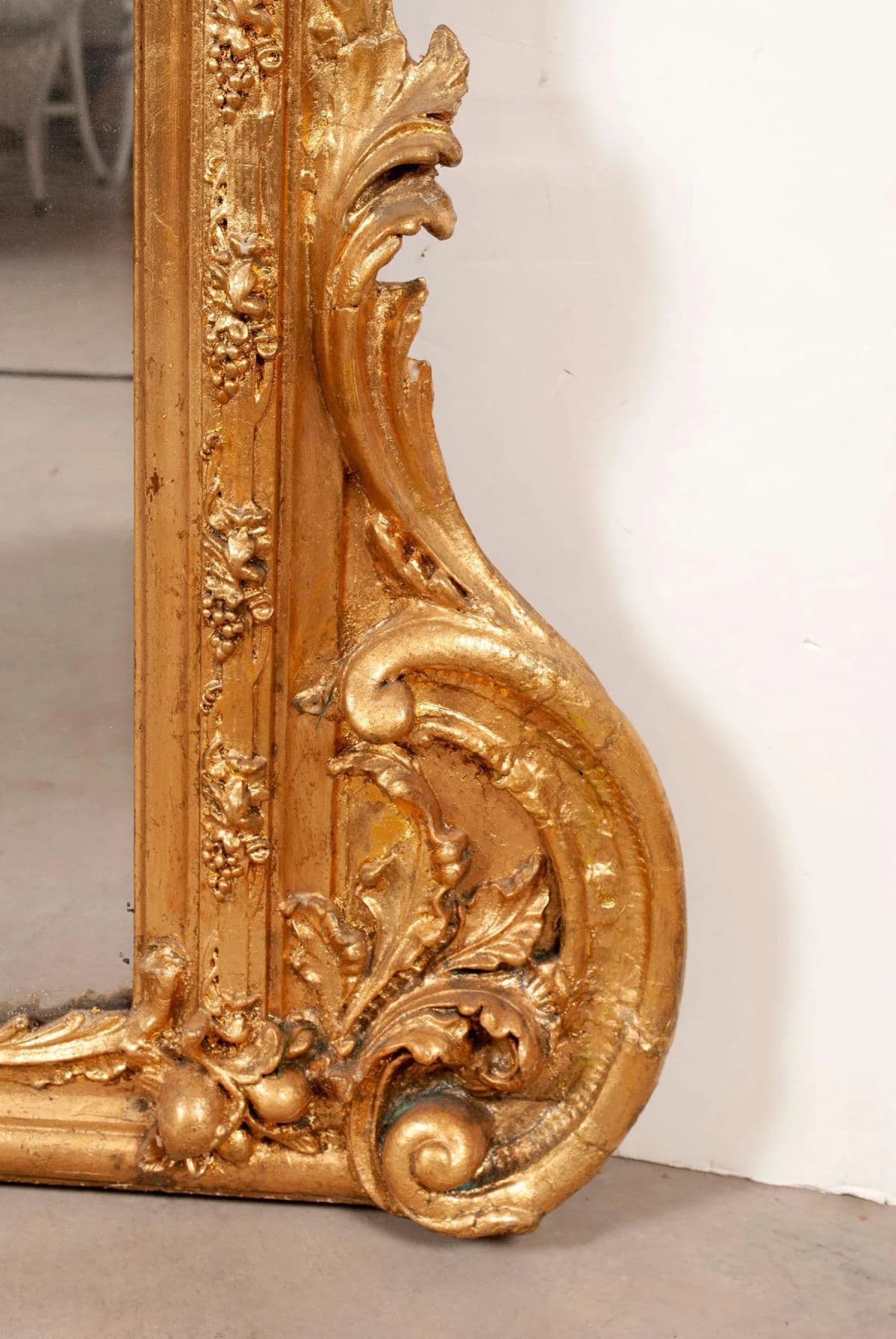 Monumental French Rococo Gilded Age Giltwood 7' Tall Wall Mirror - Late 19th Century - Thumbnail 6