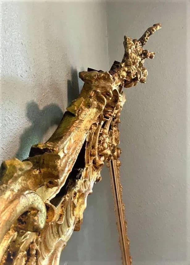 Monumental French Rococo Gilded Age Giltwood 7' Tall Wall Mirror - Late 19th Century - Thumbnail 10