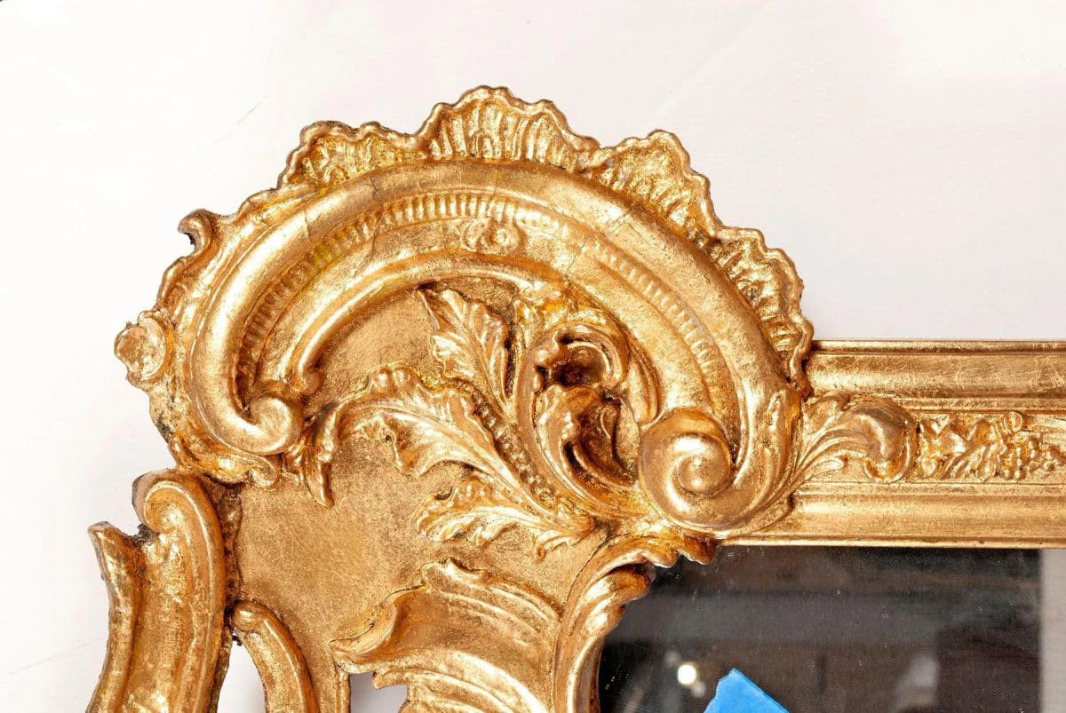 Monumental French Rococo Gilded Age Giltwood 7' Tall Wall Mirror - Late 19th Century - Thumbnail 9