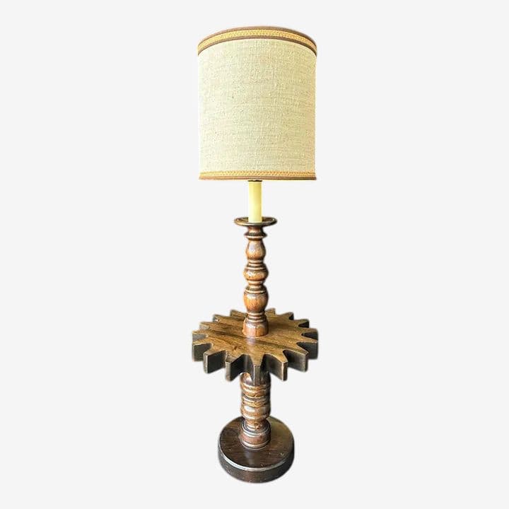 ‘Old Tavern’ Ethan Allen Cog Wheel Design Floor Lamp - Vintage 1970s - Image 1