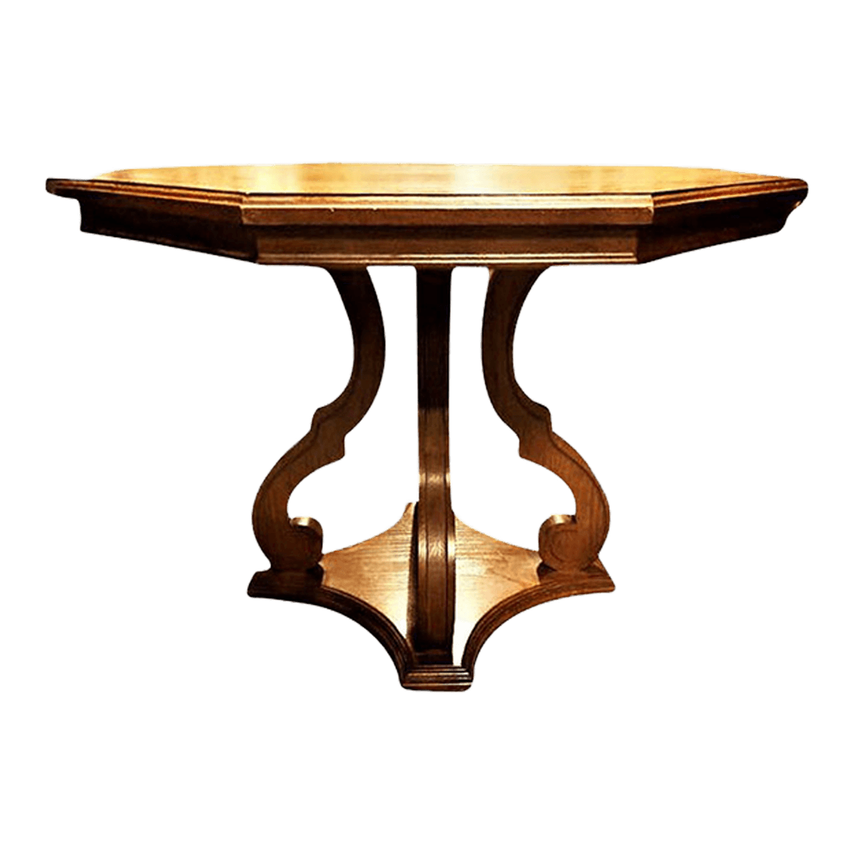 Spanish Revival Octagonal Coffee Table in Oak and Fruitwood by Mersman - Mid 20th Century - Thumbnail 2