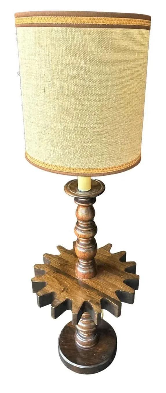 ‘Old Tavern’ Ethan Allen Cog Wheel Design Floor Lamp - Vintage 1970s - Thumbnail 4