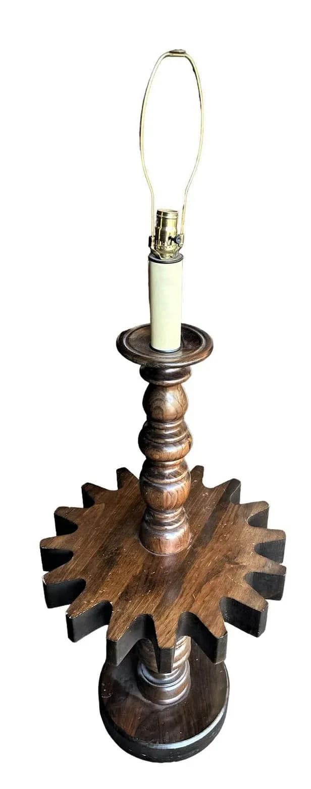 ‘Old Tavern’ Ethan Allen Cog Wheel Design Floor Lamp - Vintage 1970s - Thumbnail 6