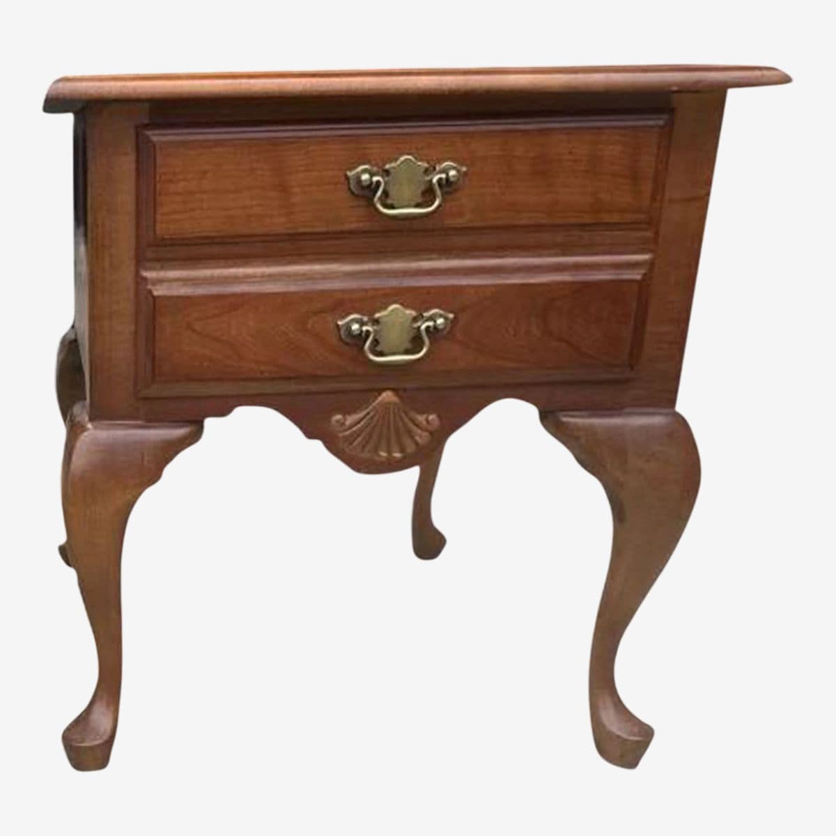 Solid Cherry Wood Queen Anne Side Table by American Drew - Vintage Late 20th Century - Image 1