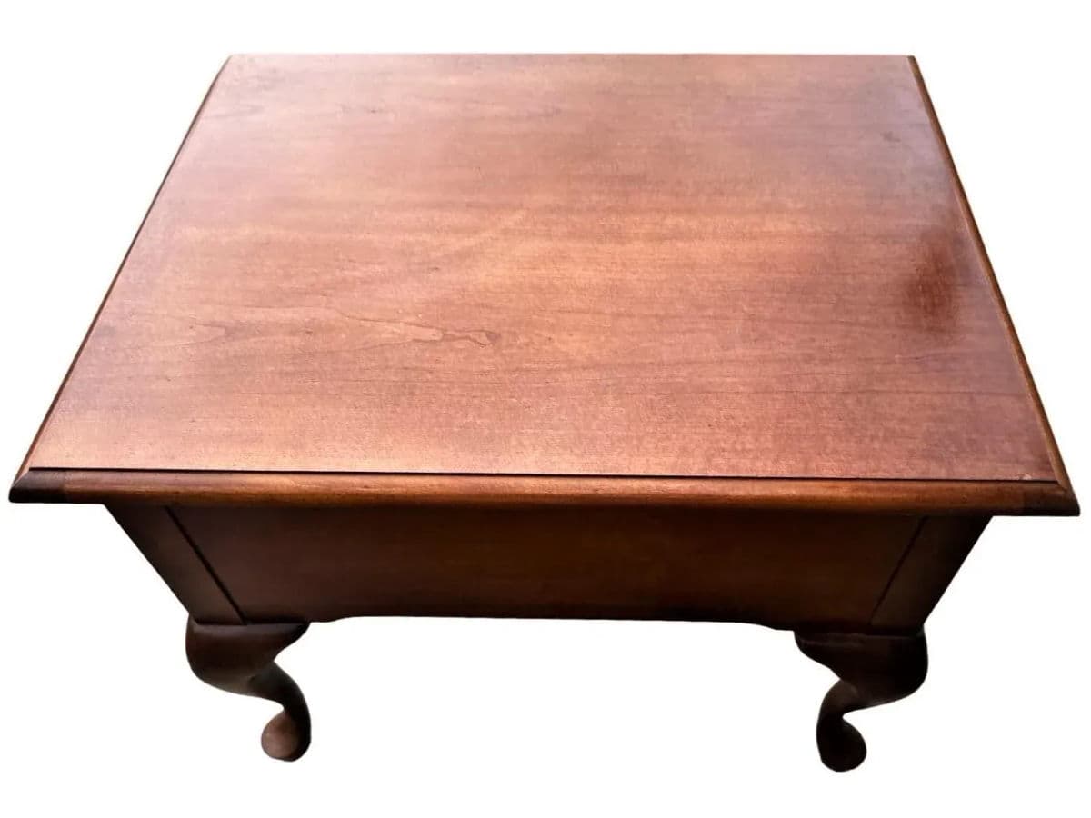 Solid Cherry Wood Queen Anne Side Table by American Drew - Vintage Late 20th Century - Thumbnail 4