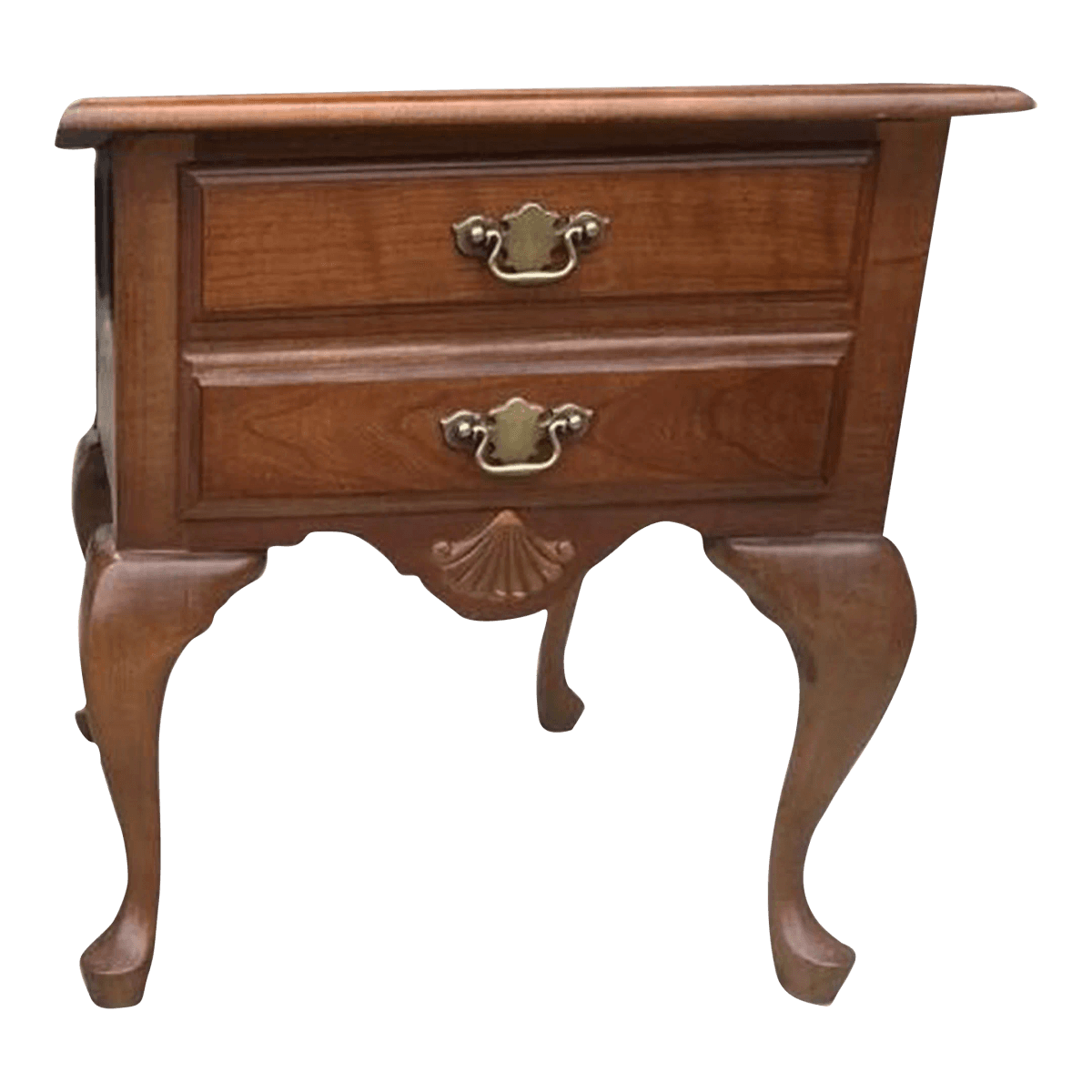 Solid Cherry Wood Queen Anne Side Table by American Drew - Vintage Late 20th Century - Thumbnail 2