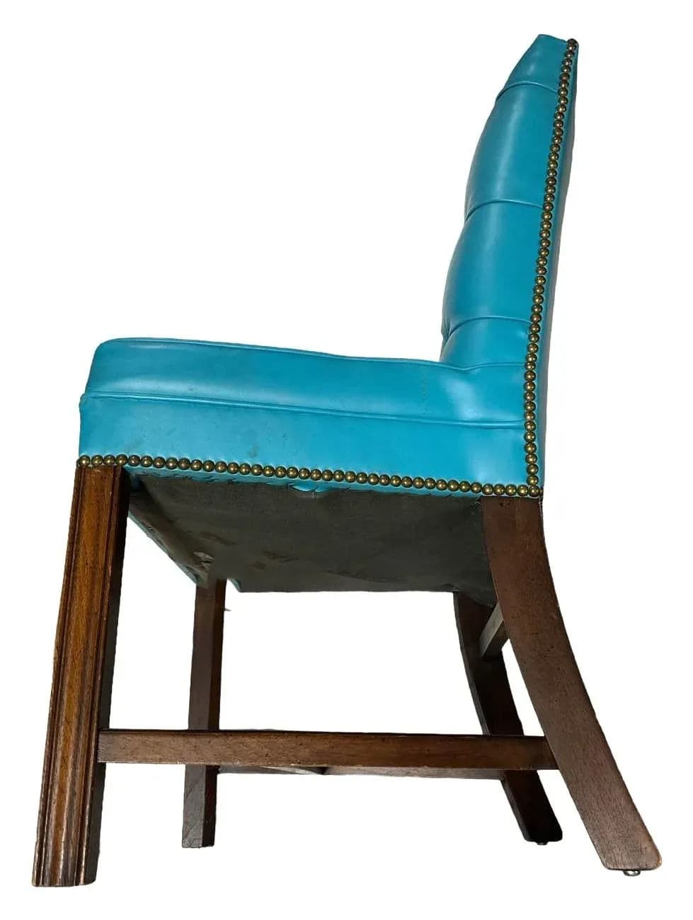 Drexel Vintage Mid Century Teal Button Tufted Accent Chairs - a Pair - Thumbnail 4