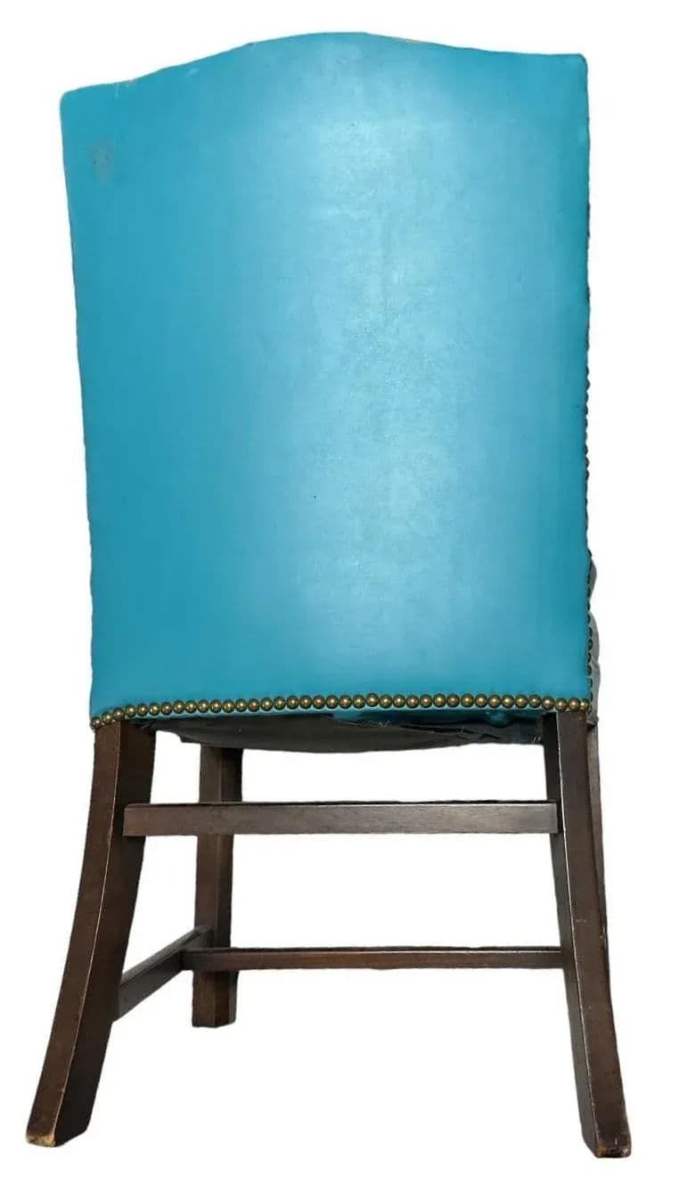 Drexel Vintage Mid Century Teal Button Tufted Accent Chairs - a Pair - Thumbnail 5