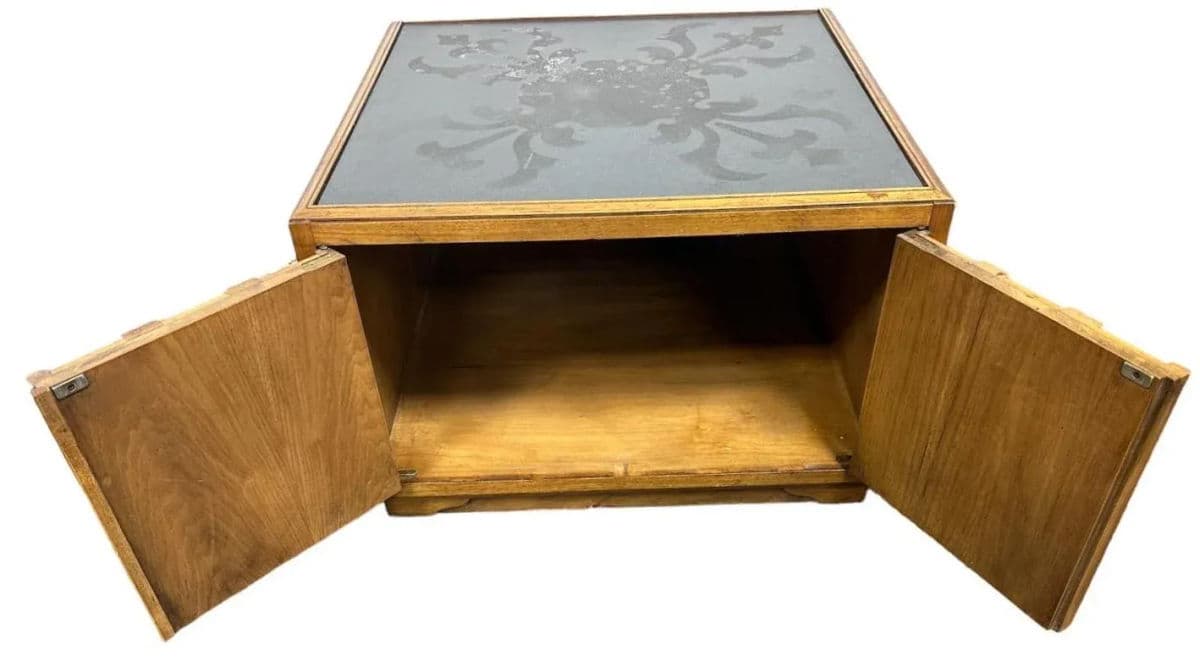 Jim Peed Drexel Esperanto Square Side Table With Slate Top - Made in 1966 - Thumbnail 4
