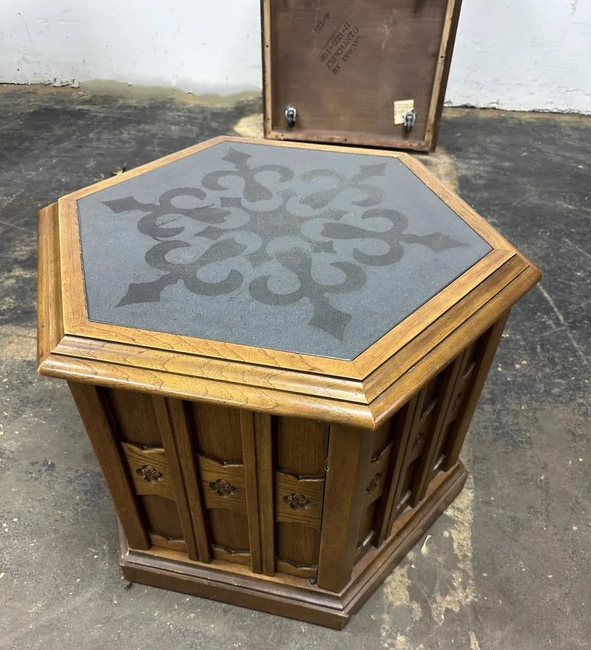 Jim Peed Drexel Esperanto Hexagon Table With Slate Top - 1960s Spanish Revival - Thumbnail 8