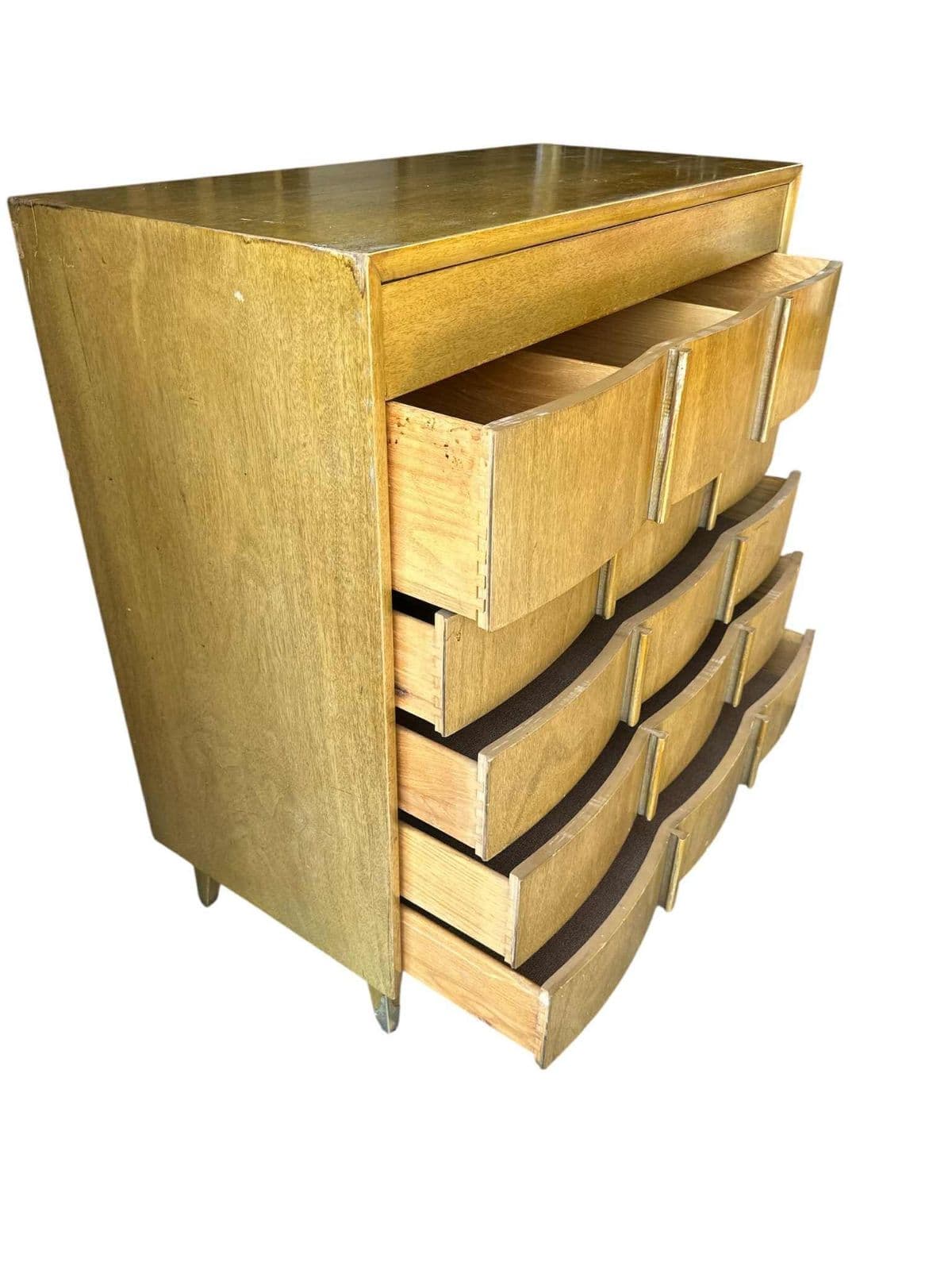 Bleached Mahogany American of Martinsville Fully Restored Chest of Drawers -Vintage 1950s - Thumbnail 5