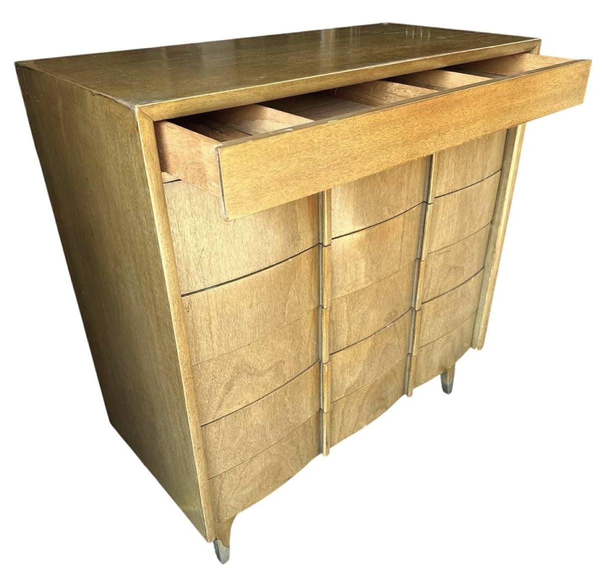 Bleached Mahogany American of Martinsville Fully Restored Chest of Drawers -Vintage 1950s - Thumbnail 4