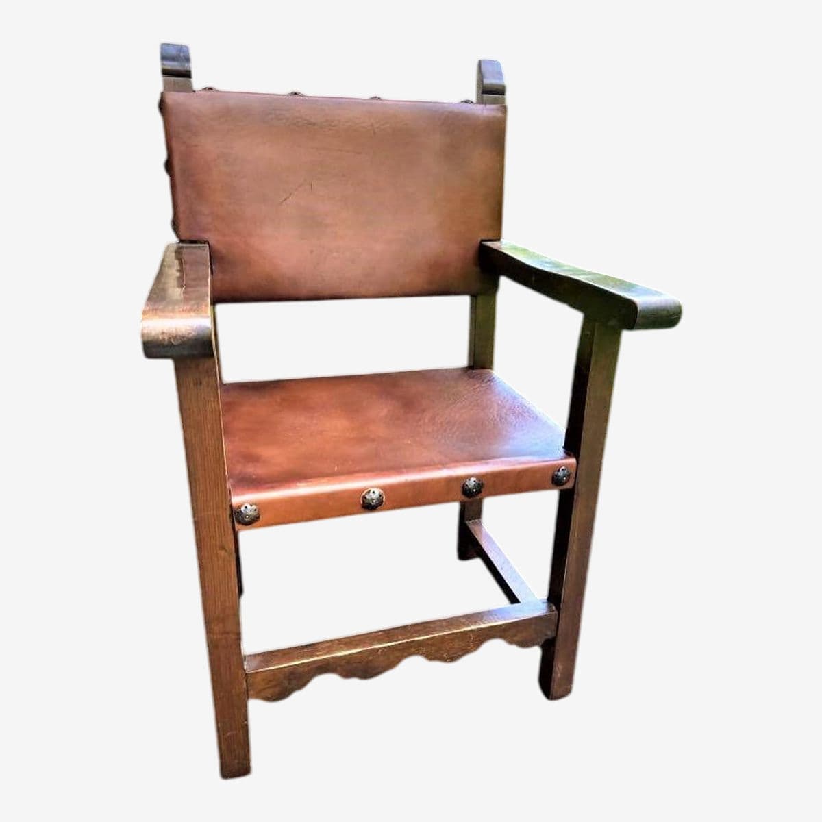 Artes De México Internacionales Hacienda Leather Arm Chair - Made in 1960s - Image 1