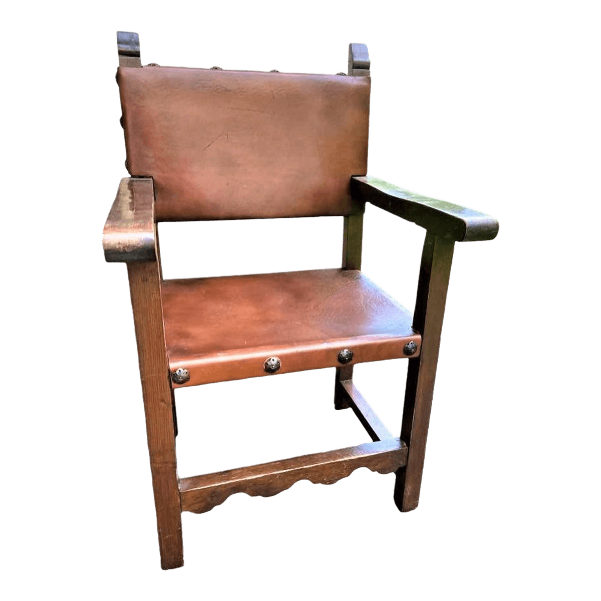 Artes De México Internacionales Hacienda Leather Arm Chair - Made in 1960s - Thumbnail 2