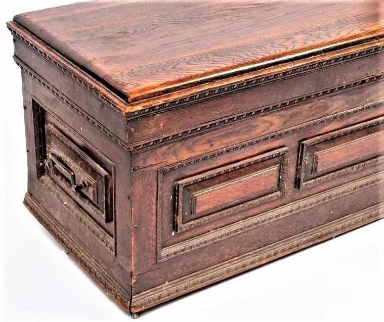 18th Century Antique Georgian Oak Coffer - Thumbnail 4