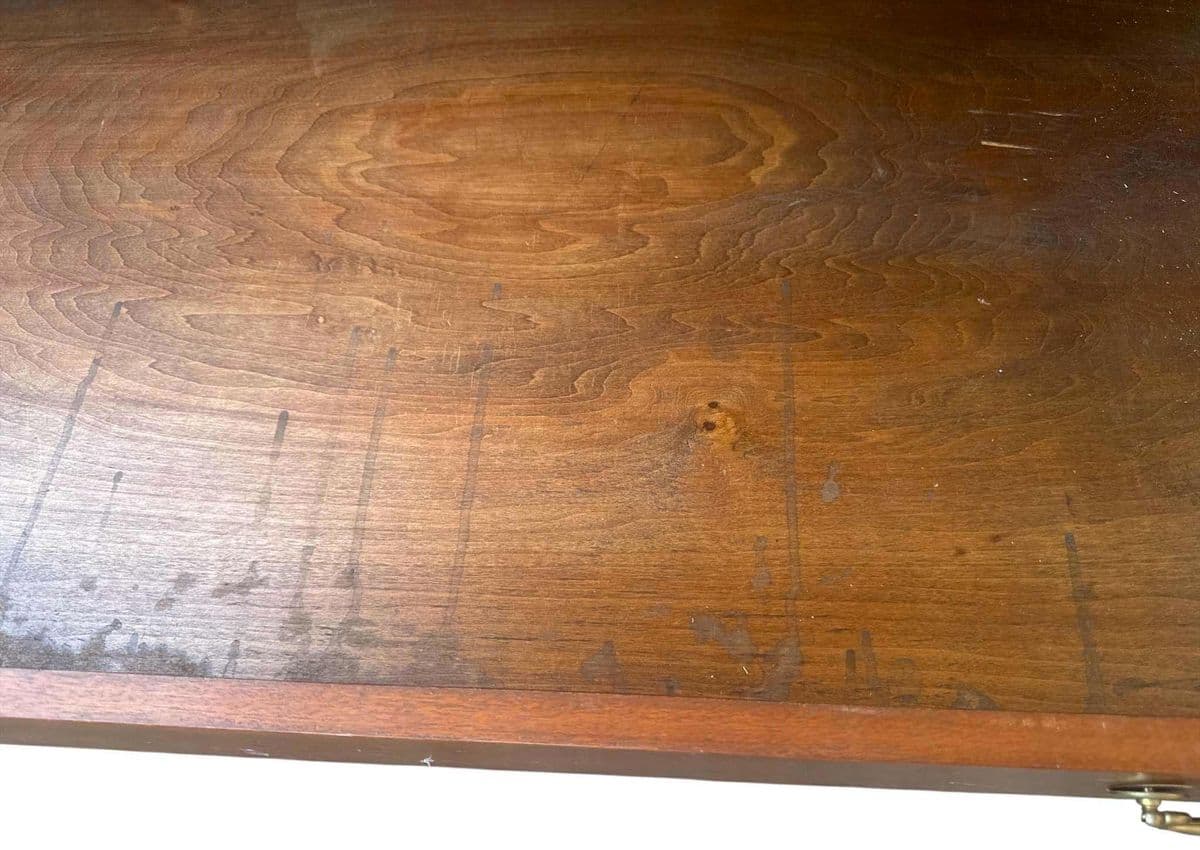 Monumental Antique Edwardian English Wide Solid Cherry Wood Credenza - Circa 1905 - Thumbnail 8