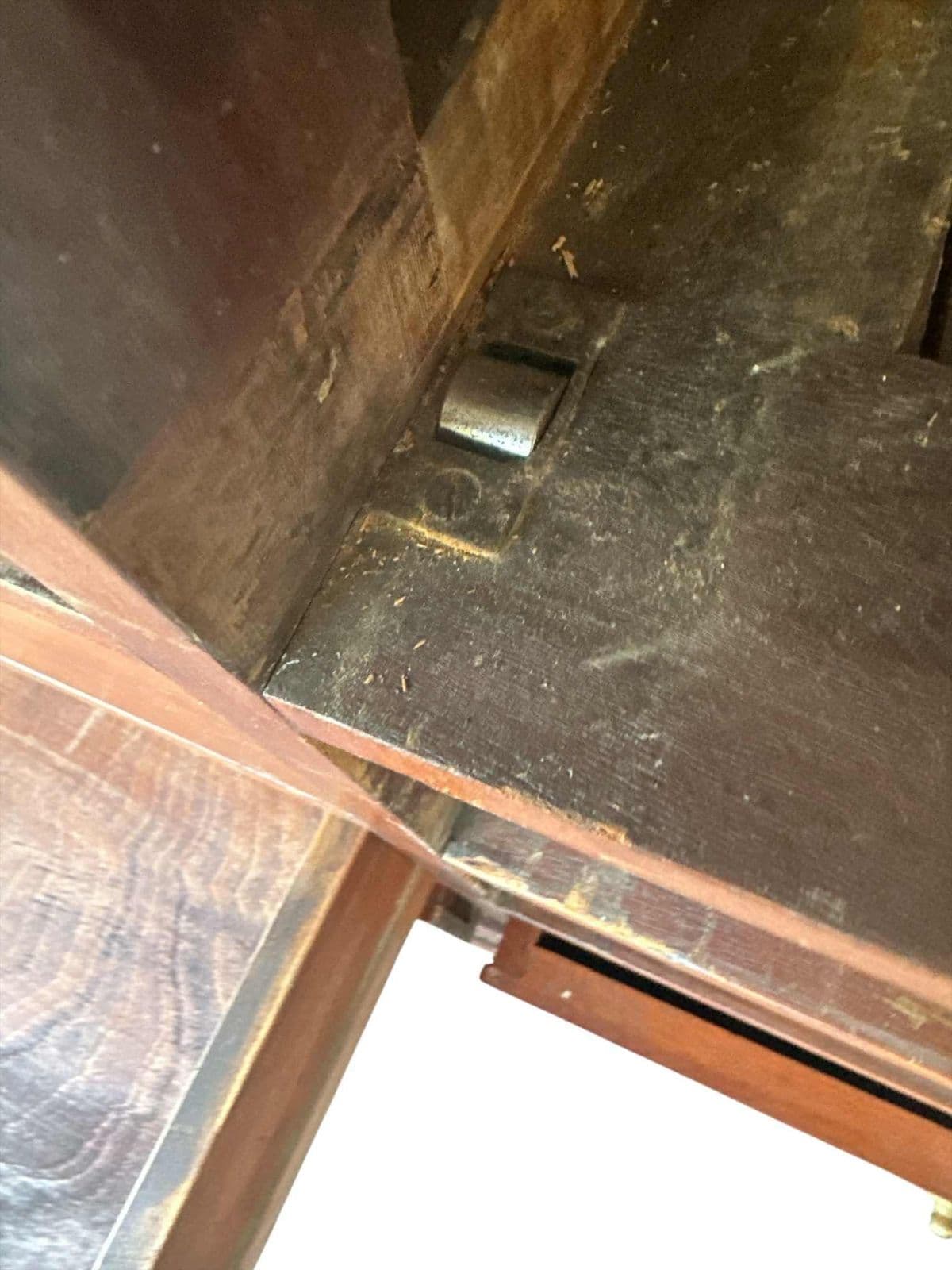 Monumental Antique Edwardian English Wide Solid Cherry Wood Credenza - Circa 1905 - Thumbnail 10