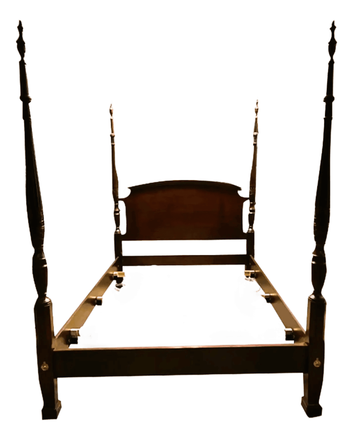 Drexel Heritage Four Poster Queen Size 'Carleton' Cherry Wood Rice Bed - Vintage Late 20th Century - Made in North Carolina - Thumbnail 2