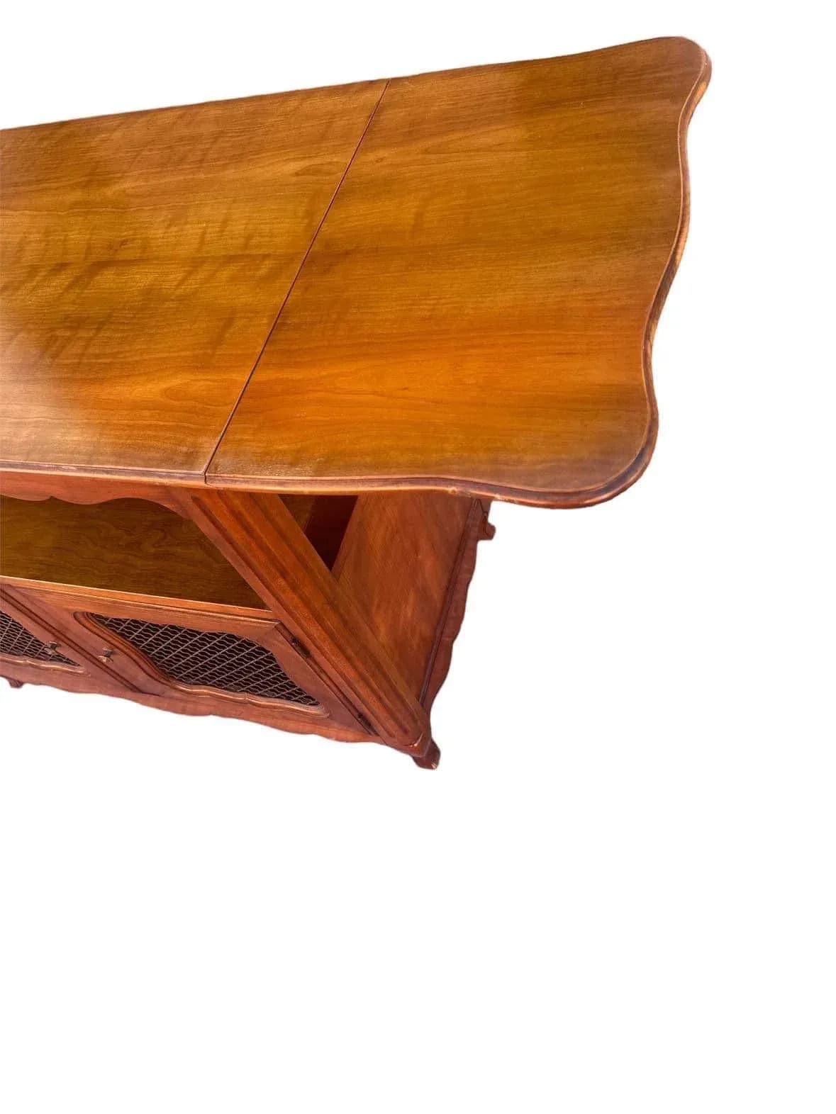 Kindel Grand Rapids Solid Cherry Wood Belvedere Server - Louis XV French Provincial Style Vintage 1950s - Thumbnail 4