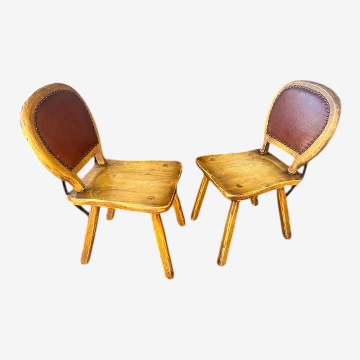 1930s Rancho Monterey Style Oak Chairs by Coronado Furniture of Los Angeles - a Pair - Image 1