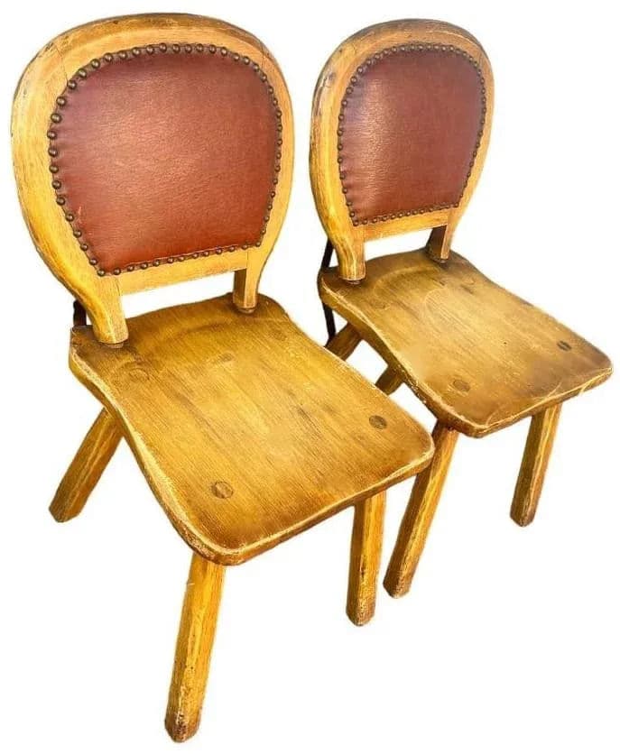 1930s Rancho Monterey Style Oak Chairs by Coronado Furniture of Los Angeles - a Pair - Thumbnail 3