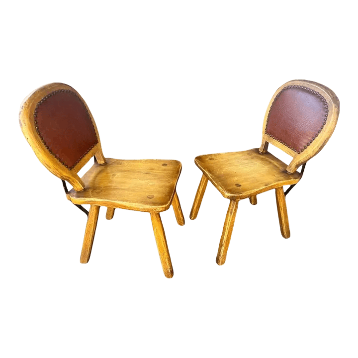 1930s Rancho Monterey Style Oak Chairs by Coronado Furniture of Los Angeles - a Pair - Thumbnail 2