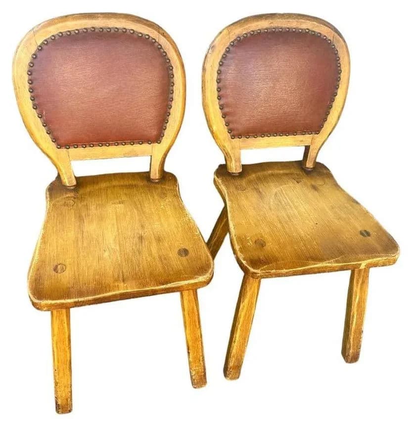 1930s Rancho Monterey Style Oak Chairs by Coronado Furniture of Los Angeles - a Pair - Thumbnail 5