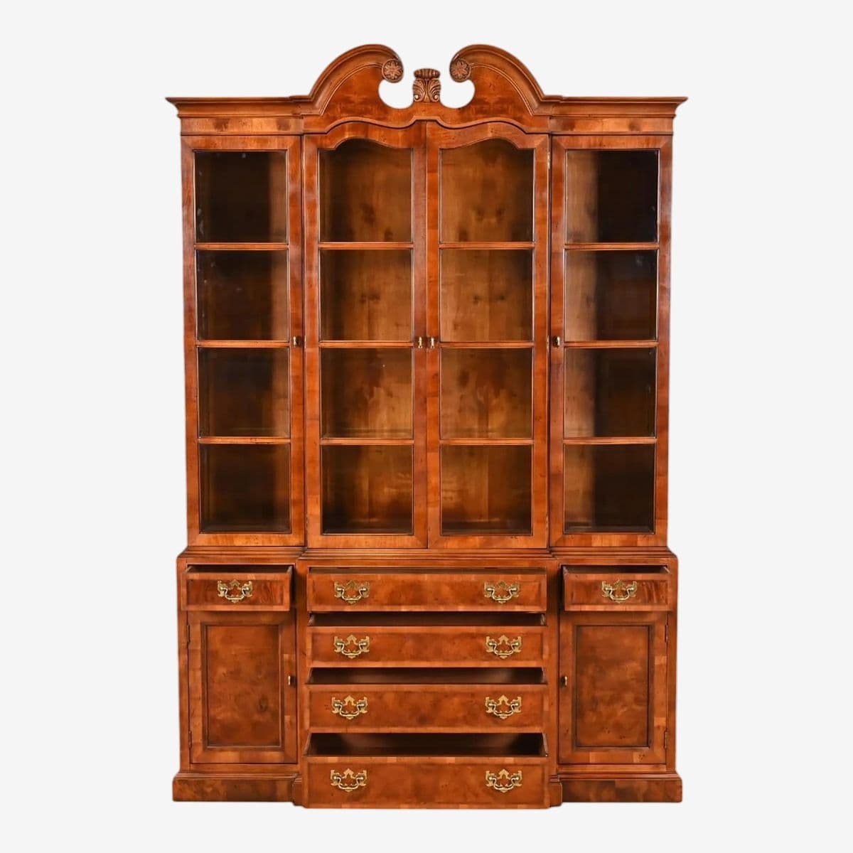 Henredon Flame Mahogany Georgian Breakfront - Aston Court Collection - Vintage Late 20th Century - Image 1