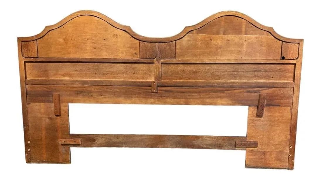 King Size Thomasville Spanish Revival Pecan Wood Headboard Made in 1964 - Thumbnail 5