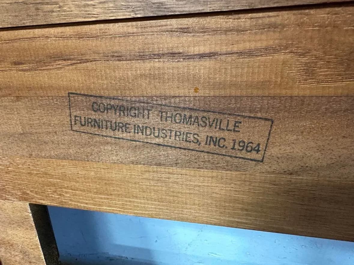 King Size Thomasville Spanish Revival Pecan Wood Headboard Made in 1964 - Thumbnail 6