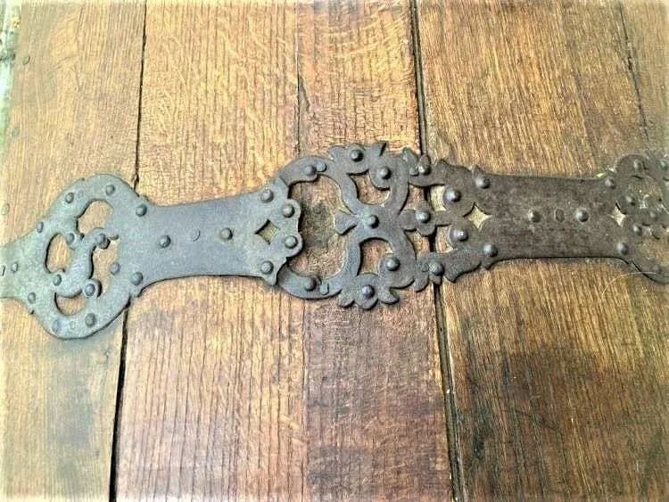 18th Century European Large Oak Immigrant Trunk - Signed and Dated 1793 - Thumbnail 6