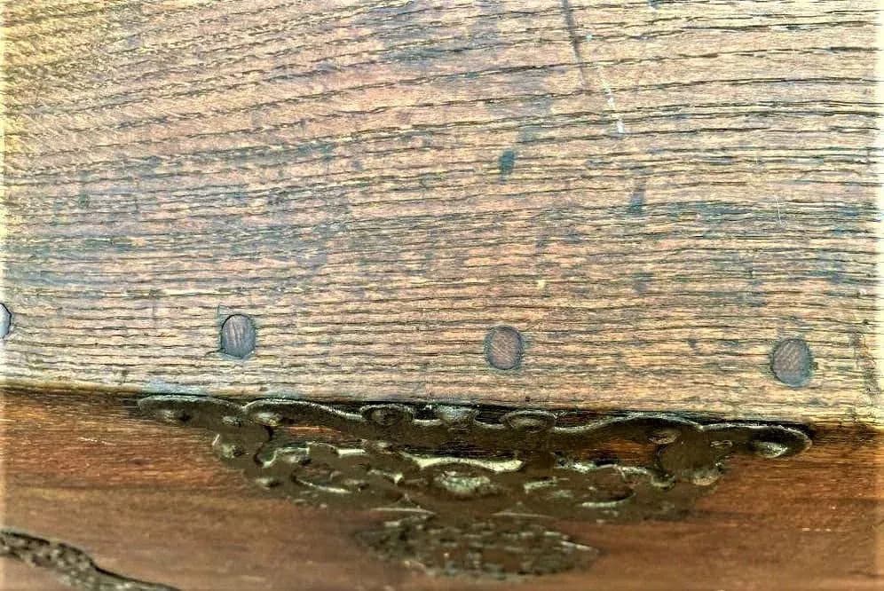 18th Century European Large Oak Immigrant Trunk - Signed and Dated 1793 - Thumbnail 9