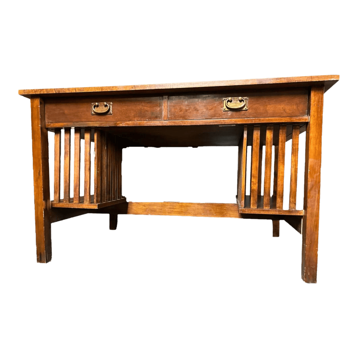 Jim Peed for Romweber Mission Style Cherry Wood Desk - Late 20th Century - Thumbnail 2