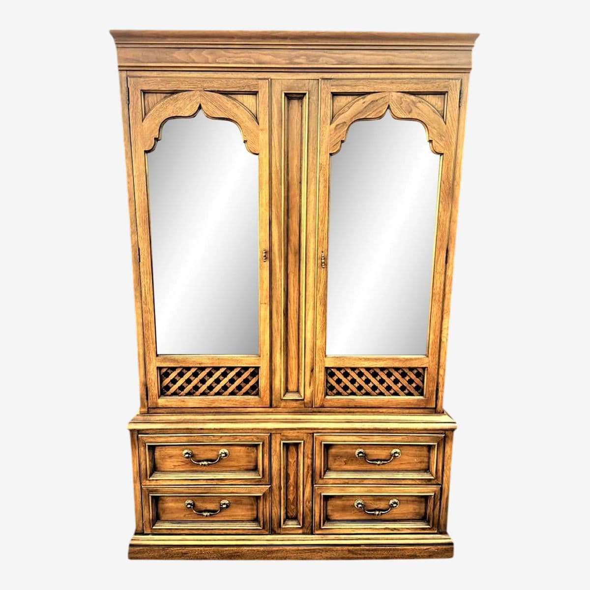 Jim Peed Drexel Moorish Spanish Revival Esperanto Collection Pecan Wood China Cabinet - Made in 1964 - Image 1