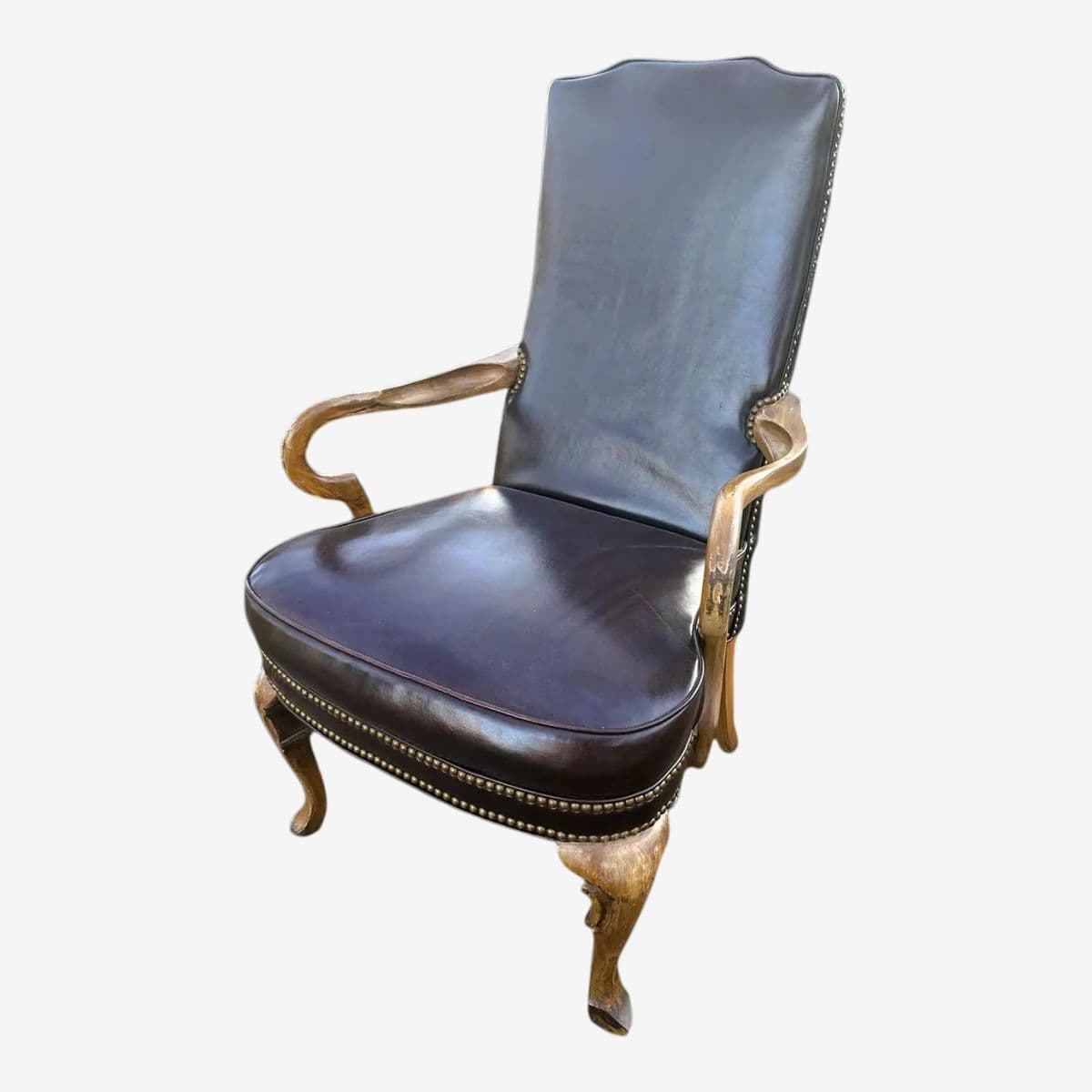 Vintage Executive Desk Chair With Nailhead Trim - Late 20th Century - Image 1