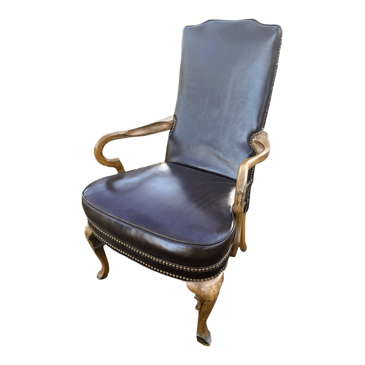 Vintage Executive Desk Chair With Nailhead Trim - Late 20th Century - Thumbnail 2