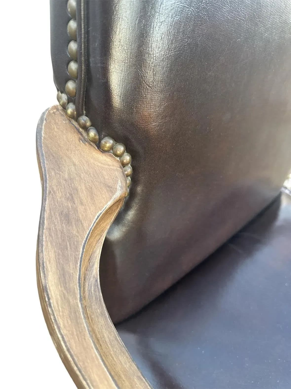 Vintage Executive Desk Chair With Nailhead Trim - Late 20th Century - Thumbnail 5