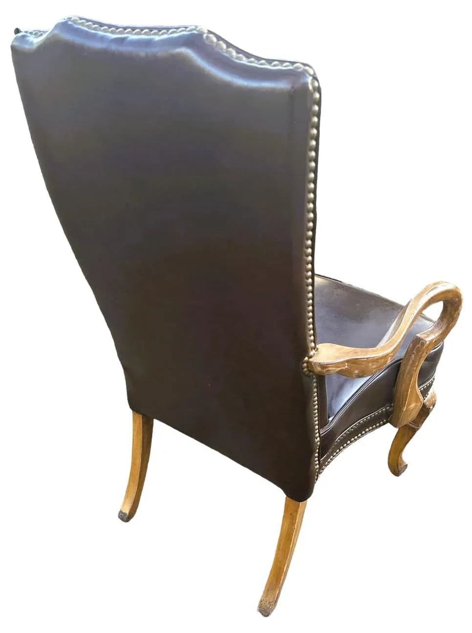 Vintage Executive Desk Chair With Nailhead Trim - Late 20th Century - Thumbnail 4