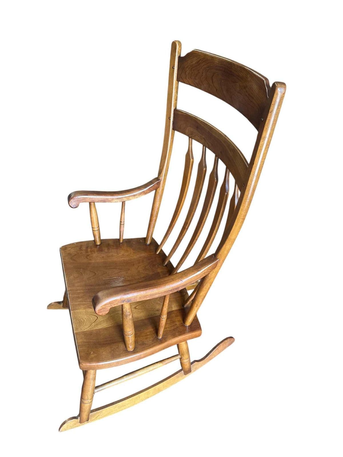 Stickley Cherry Wood Cattail Rocking Chair - Vintage Mid 20th Century Dated 1956 - Thumbnail 4