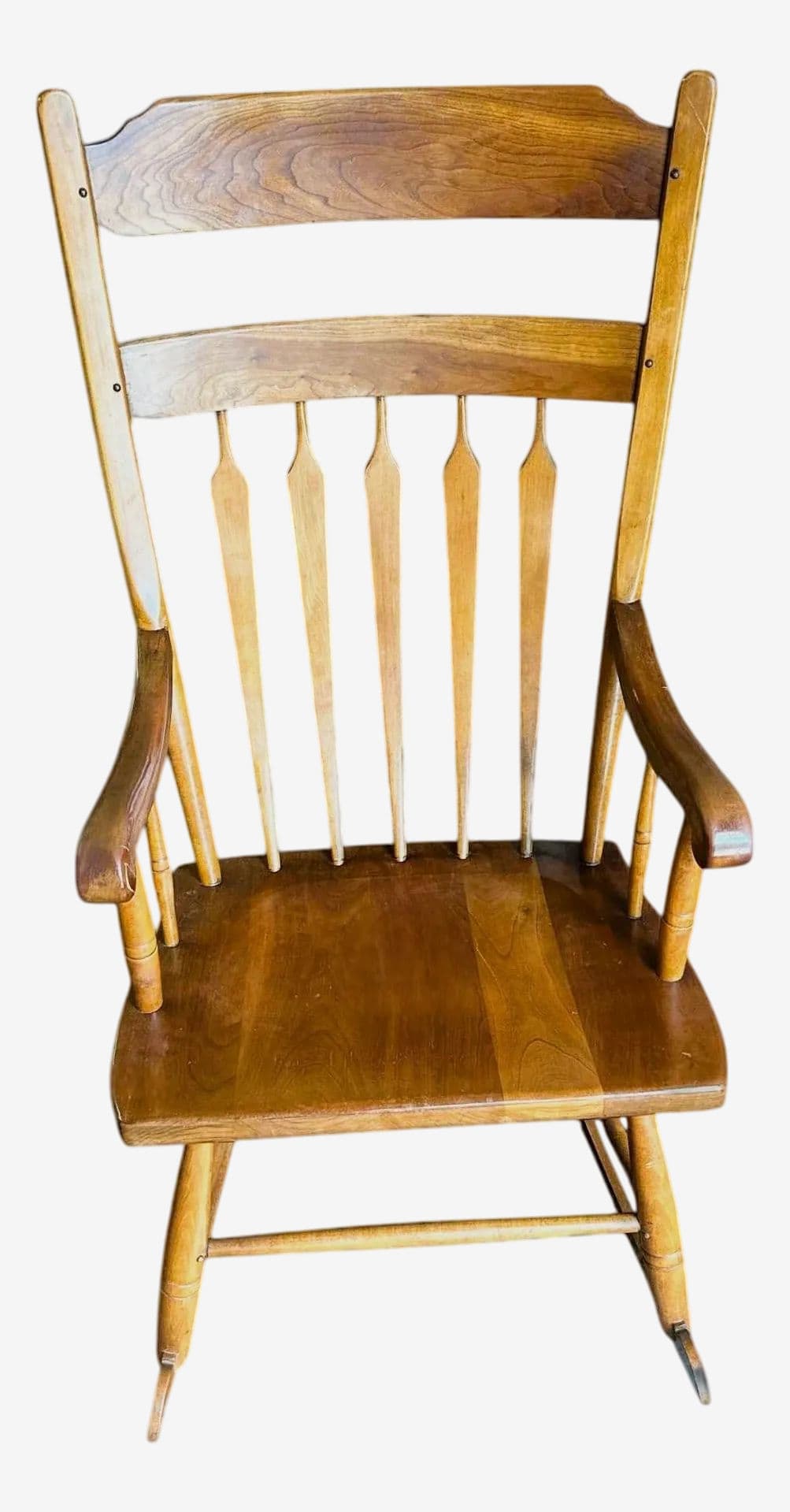 Stickley Cherry Wood Cattail Rocking Chair - Vintage Mid 20th Century Dated 1956 - Image 1