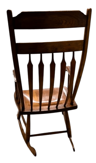Stickley Cherry Wood Cattail Rocking Chair - Vintage Mid 20th Century Dated 1956 - Thumbnail 5