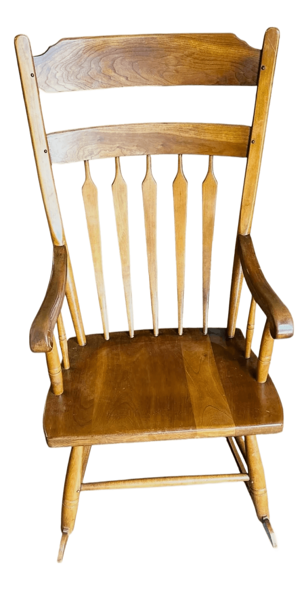 Stickley Cherry Wood Cattail Rocking Chair - Vintage Mid 20th Century Dated 1956 - Thumbnail 2