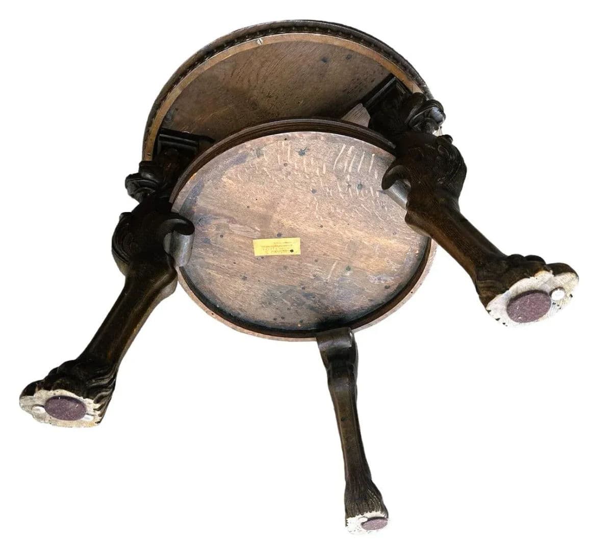 Renaissance Revival German Carved Oak Accent Table From Lichterfelde in Fin De Siècle Berlin - Thumbnail 4