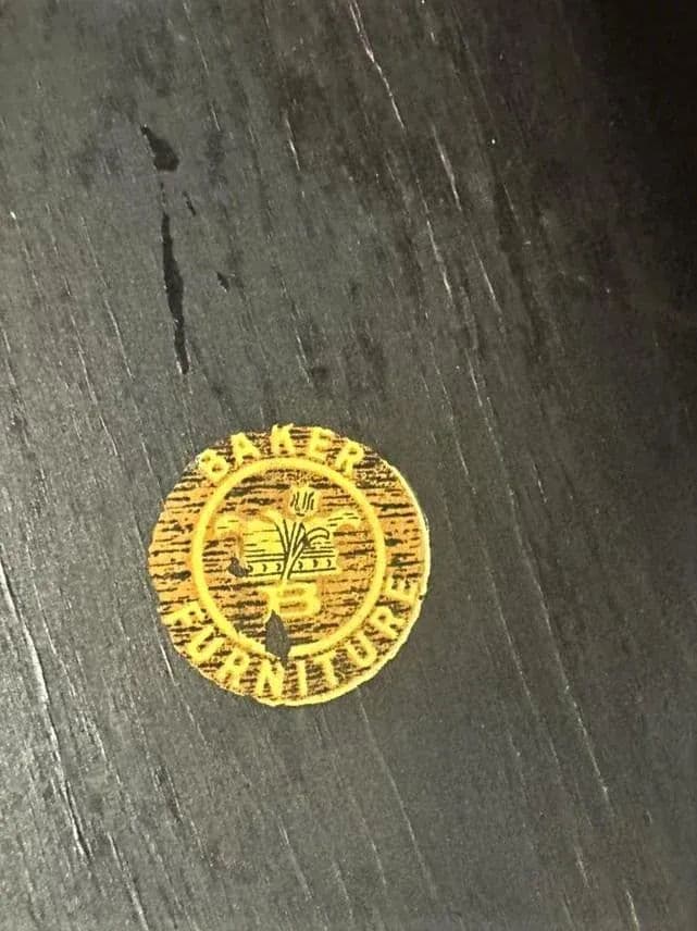 Baker Furniture Company Tooled Leather and Cerused Oak Cocktail Table - Rare Find From the 1940s - Thumbnail 7