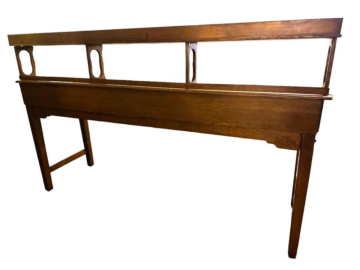 Monumental Antique Arts and Crafts Quarter Sawn Oak Railroad Ticket Counter 8 Feet Wide and 5 Feet Tall - Circa 1900 - Thumbnail 7