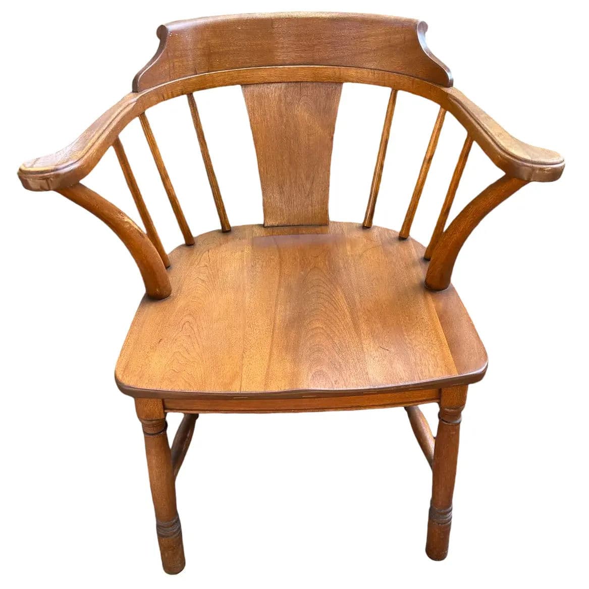 Antique Stickley Brothers Grand Rapids Solid Walnut Pub Style Dining Chairs - Set of 5 - Thumbnail 3