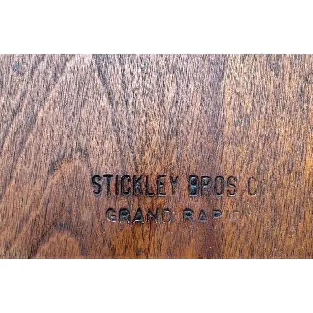 Antique Stickley Brothers Grand Rapids Solid Walnut Pub Style Dining Chairs - Set of 5 - Thumbnail 5