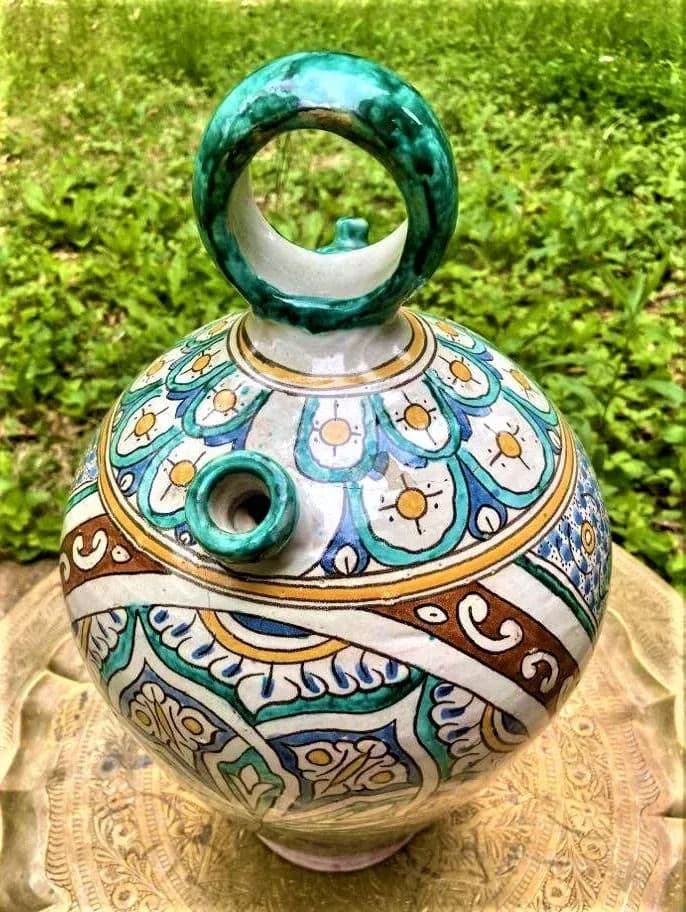 Mid 20th Century Large Fez Ceramic Lidded Jar From Morocco - Thumbnail 5