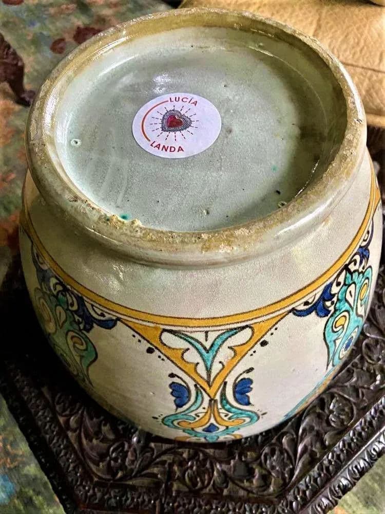 Mid 20th Century Large Fez Ceramic Lidded Jar From Morocco - Thumbnail 9
