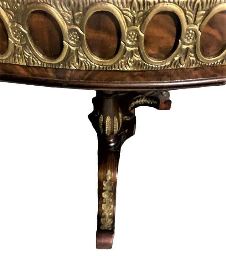Monumental 19th Century Antique French Empire Dining Table in Burlwood, Satinwood and Mahogany - Thumbnail 5
